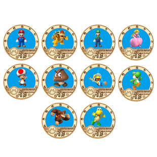Super Horsepower Omario Commemorative Coin Commemorative Medallion Animation Peripheral Gift Cross-border Same