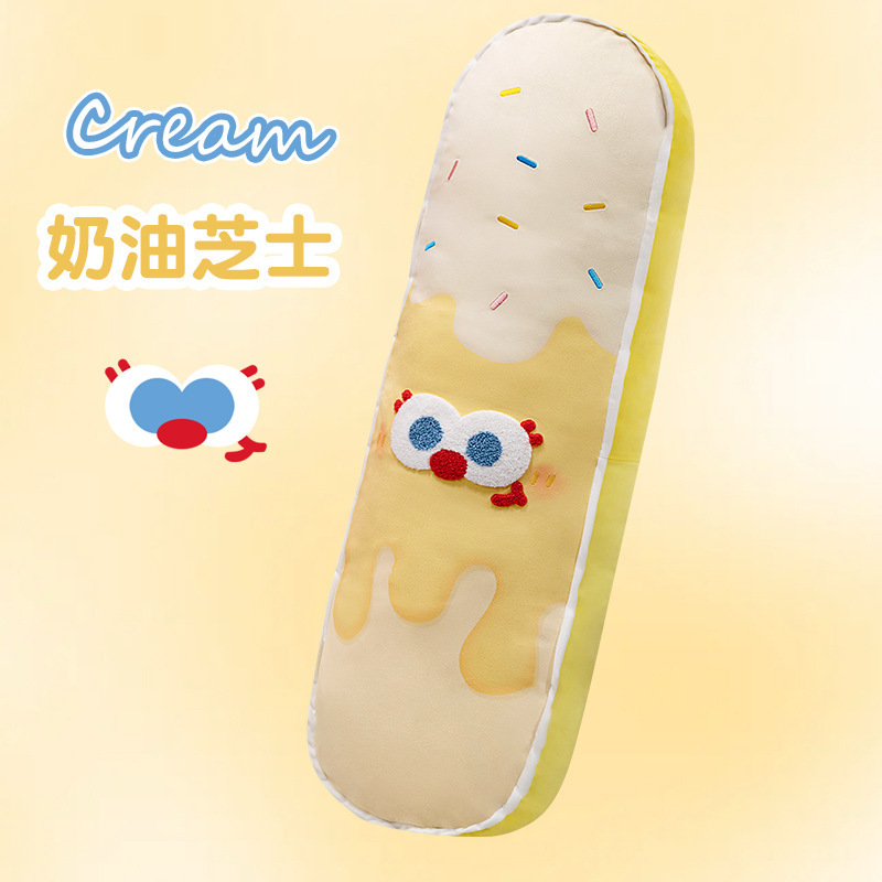 Crema almohada de fresa almohada de tira larga almohada de cama para niñas almohada de cama lateral para dormir piernas dormitorio almohada de cama grande almohada de cabecera