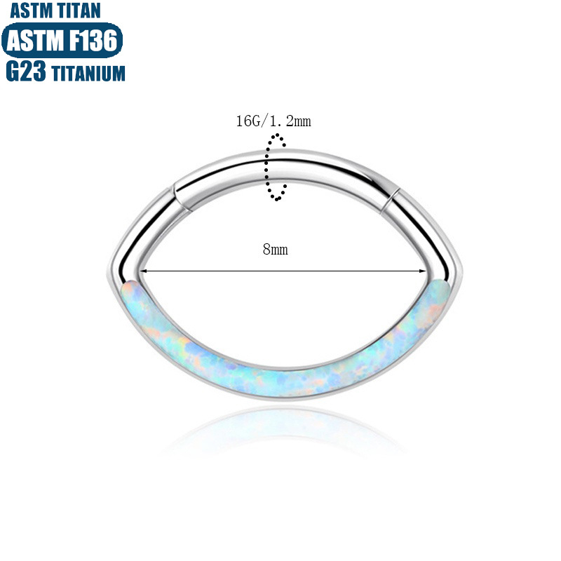 F136 Titanium Alloy Seamless Nose Ring Hoop Eye-shaped Piercing Earring for Women Men detail image 13