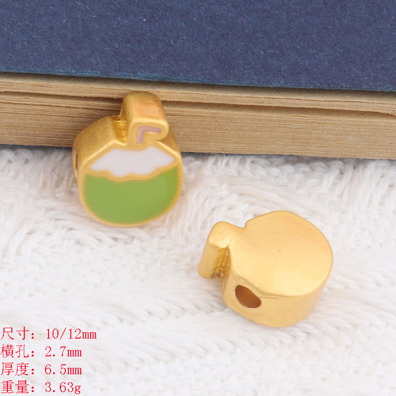 春夏水果系列採用可愛水蜜桃 榴蓮蘋果小清新手鍊頭飾diy飾品配件