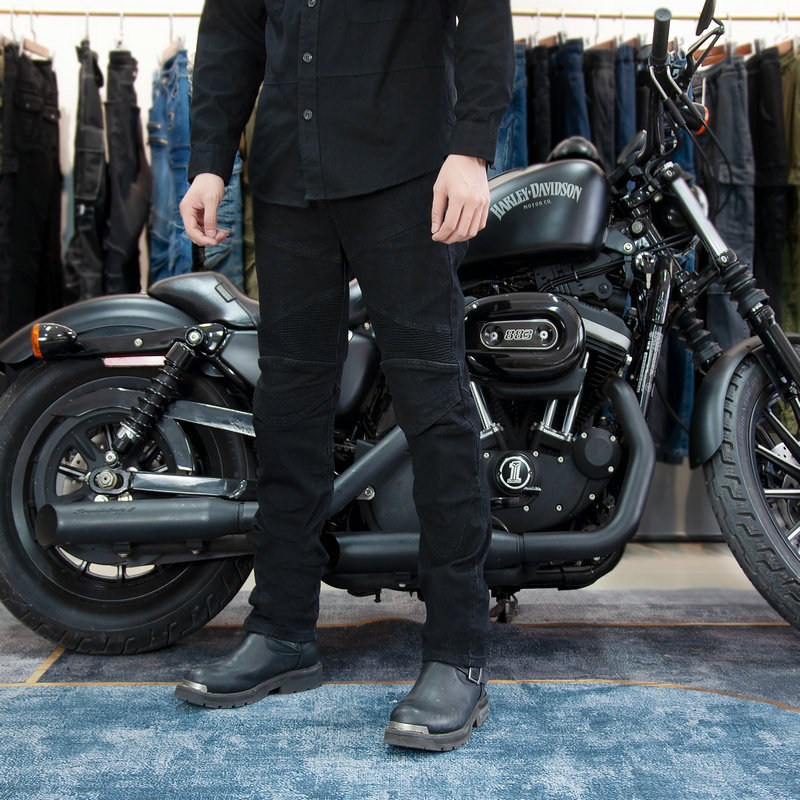 VOLERO motocicleta jeans hombres retro casual negro motocicleta anti-caída pantalones fuera de la carretera de cercanías casual ciclismo Pantalones