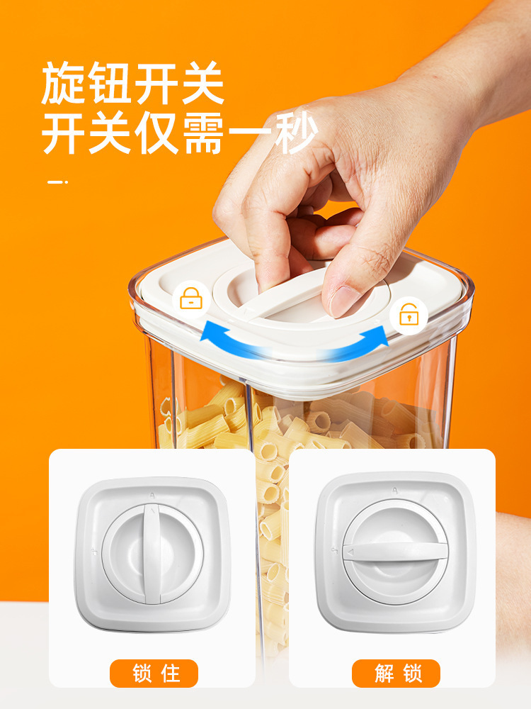 Tarro sellado grano de almacenamiento de la cocina de calidad alimentaria caja de tarro de plástico transparente merienda productos secos tarro de almacenamiento de té