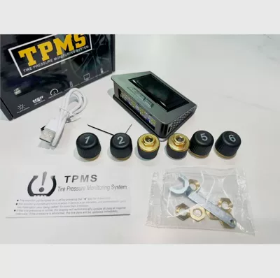 Tire pressure monitoring system Solar-Powered Tire Pressure Monitoring - t15-6-wheel-model-max99bar-with-aluminum-alloy-sensor