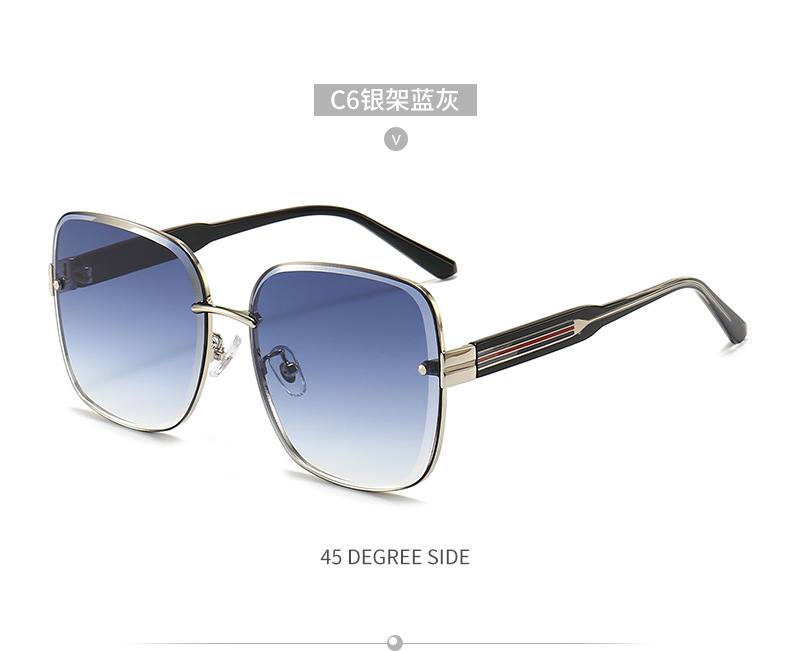 Nylon Polarized Sunglasses Women Uv Protection Frameless Diamond Cut Edge Sunglasses display picture 2