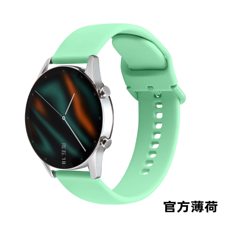 Aplicable Samsung Watch Silicone brazalete hebilla de color Huawei GT acero inoxidable Samsung hebilla correa de reloj deportivo mayorista
