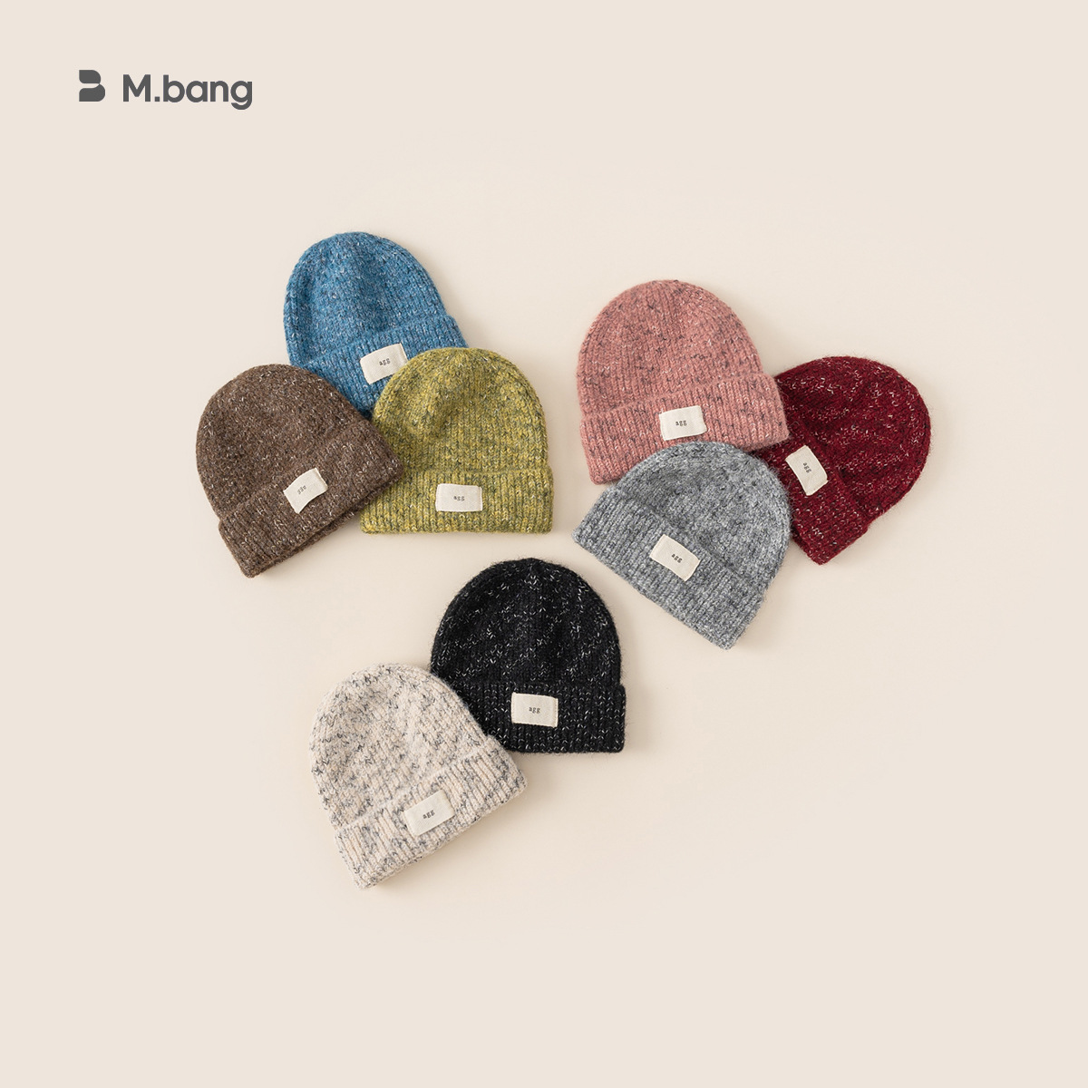 Yubao niños INS etiqueta de tela mixta sombrero de punto otoño invierno niñas sombrero frío sombrero de etiqueta de letras extranjeras