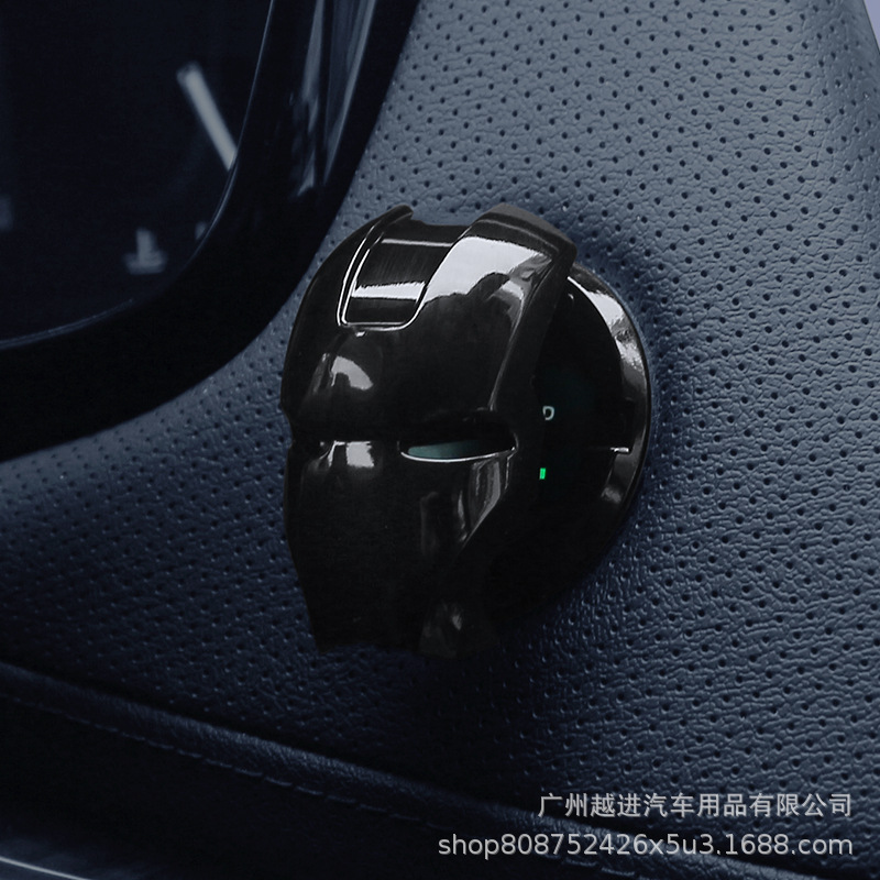 Coche de Un clic en el botón de Inicio decoración Iron Man modificado pegatinas de la cubierta protectora dispositivo de encendido interruptor personalizado pegatinas decorativas