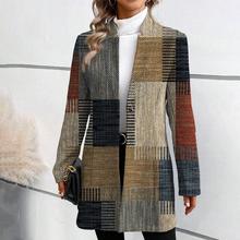 2025年新款跨境外贸欧美女装独立站印花款立领中长款长袖风衣外套