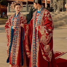 明制漢服婚服2024年新款新娘蟒袍套裝全套鳳冠霞帔中式結婚禮服
