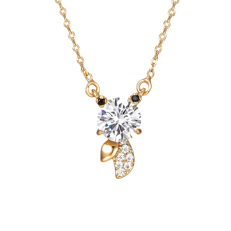 Xuping joyería dibujos animados moda pequeño Goldfish ZIRCON collar femenino plateado 18K oro pequeño pescado colgante joyería al por mayor