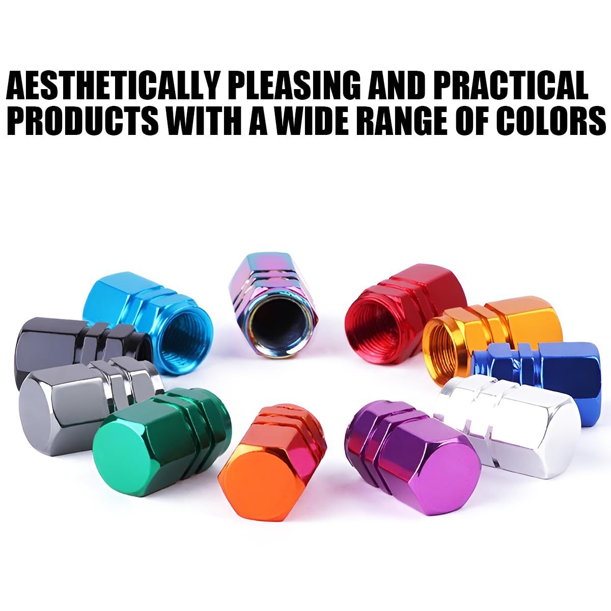 Aluminum Alloy Car Valve Caps, Car Valve Caps, Valve Cores, Personalized Tire Valve Caps, Set of 4