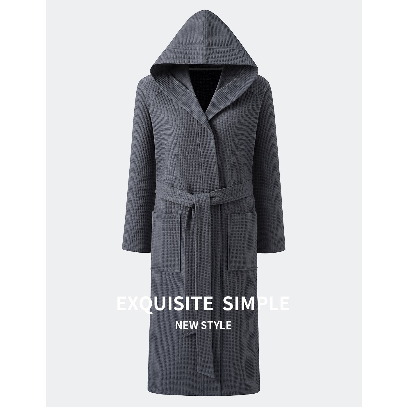 Nightgown for Women, Autumn and Winter Extra Long Ankle-Length Fashionable and Sexy Tall Pajamas Hooded Bathrobe Pure Color Home Clothes