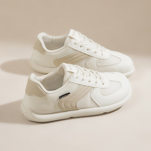New Puff Flat Sneakers Women's Shoes Pink 2025 Spring New Mesh Breathable Niche White Shoes Desun Shoes