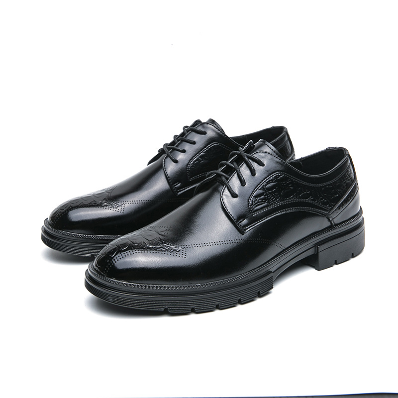 Transfronterizos de tamaño grande otoño nuevos zapatos de cuero casuales de moda para hombres zapatos de negocios de moda coreana novio zapatos de boda image 6