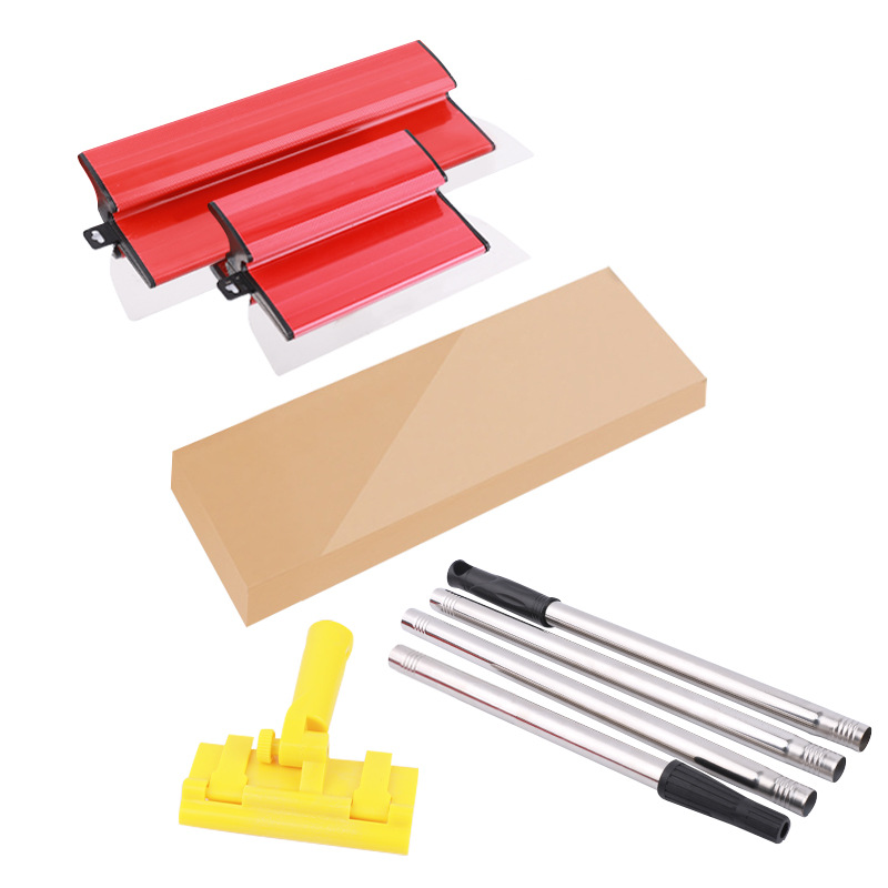 Espadadora de nivelación Herramienta de nivelación de masilla Juego de soporte de raspado blanco portátil con herramienta de raspado de pared Cuchilla de yeso