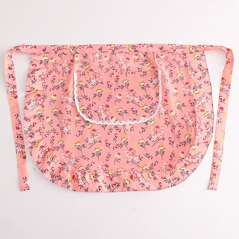 Skirt, apron for men and women for food for work, floral print, simple cut