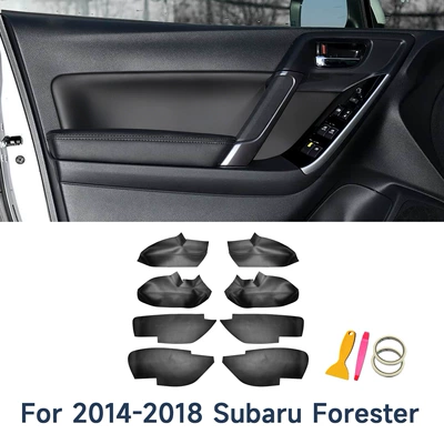 Suitable for 2014-2018 Subaru Forester Car Door Panel Leather Interior Modification Kit (Sürətlər qutusu və əl tormozu başlıqları)