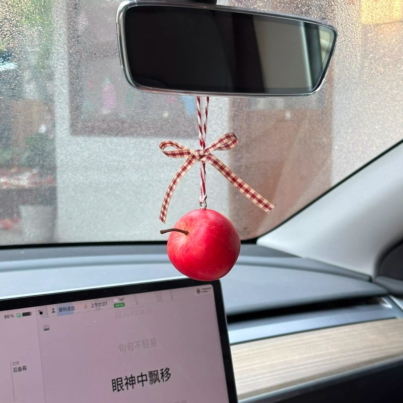 Apple 車のペンダント、安全な旅行キーホルダー、車のクリエイティブな雰囲気のバックミラーペンダント、インターネット有名人の装飾品|undefined