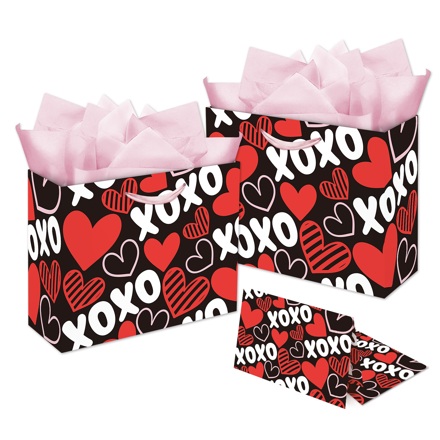 跨境情人节主题礼物袋爱心装饰礼品包装袋礼物伴手礼纸袋包装袋