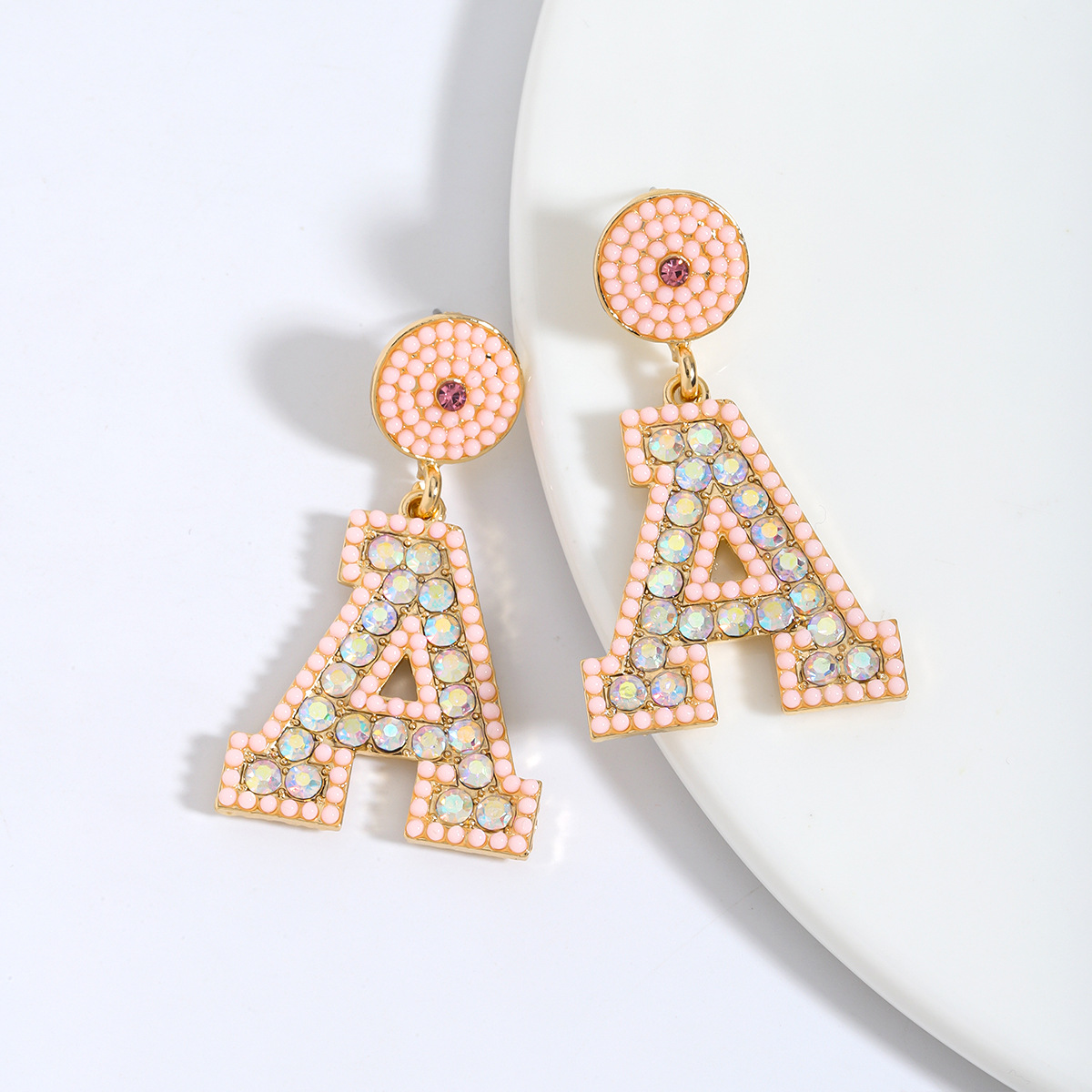 1 Pair Basic Modern Style Classic Style Letter Inlay Alloy Rhinestones Drop Earrings display picture 6