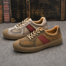 男士真皮鞋潮款阿甘鞋休闲板鞋男防滑舒适百搭头层牛皮德训鞋男款