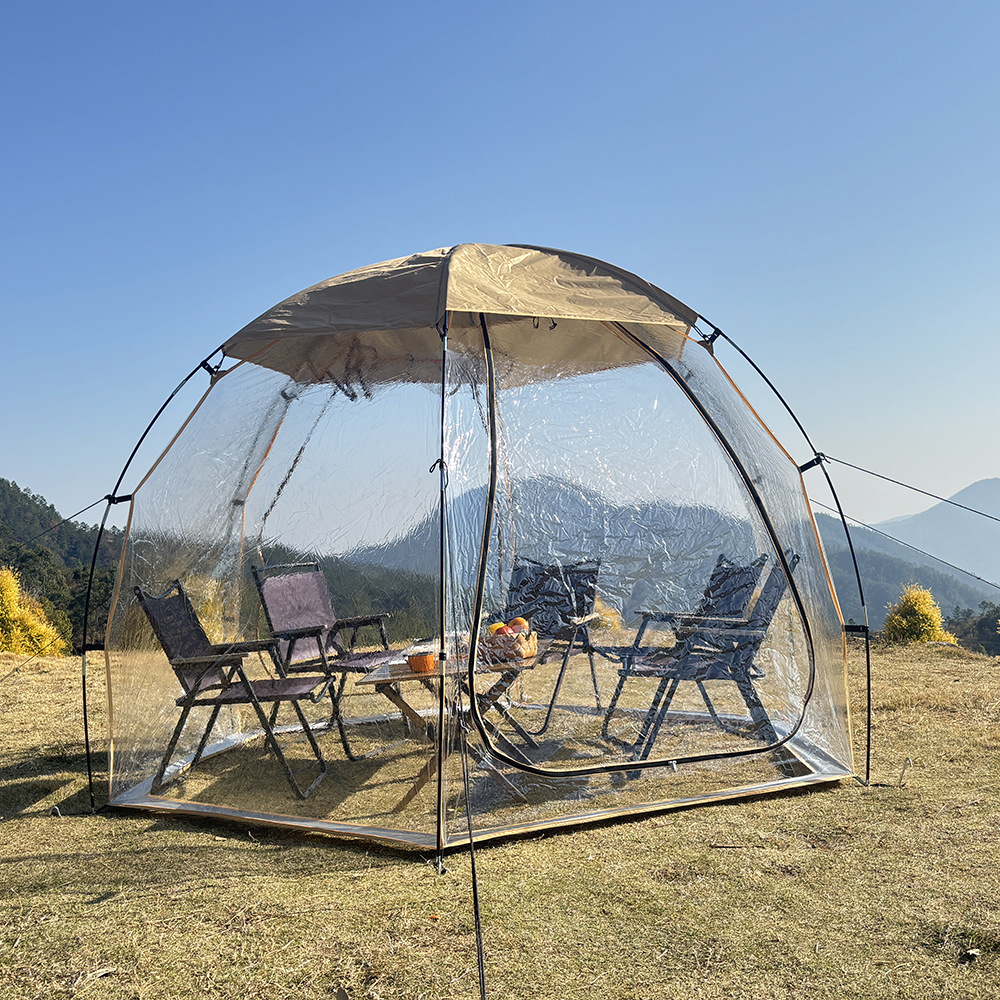 Outdoor Camping Starry Sky Transparent Tent Portable Family Mobile Sunroom Pvc Hemispherical Winter Insulation Tent