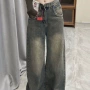 直筒显瘦辣妹高腰牛仔裤