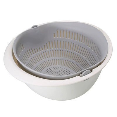 Handheld Removable Double-Layer Drying Rack, Polypropylene, 23×10.5 cm, Hygienic Fruit & Veg Colander