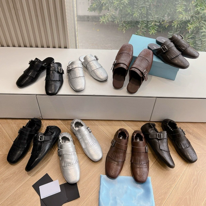 Высококачественная обувь PRD*25SS Walking Retro Flow Caves Calc Cowing Cowing Platform Mueller Smal Drag Shoes
