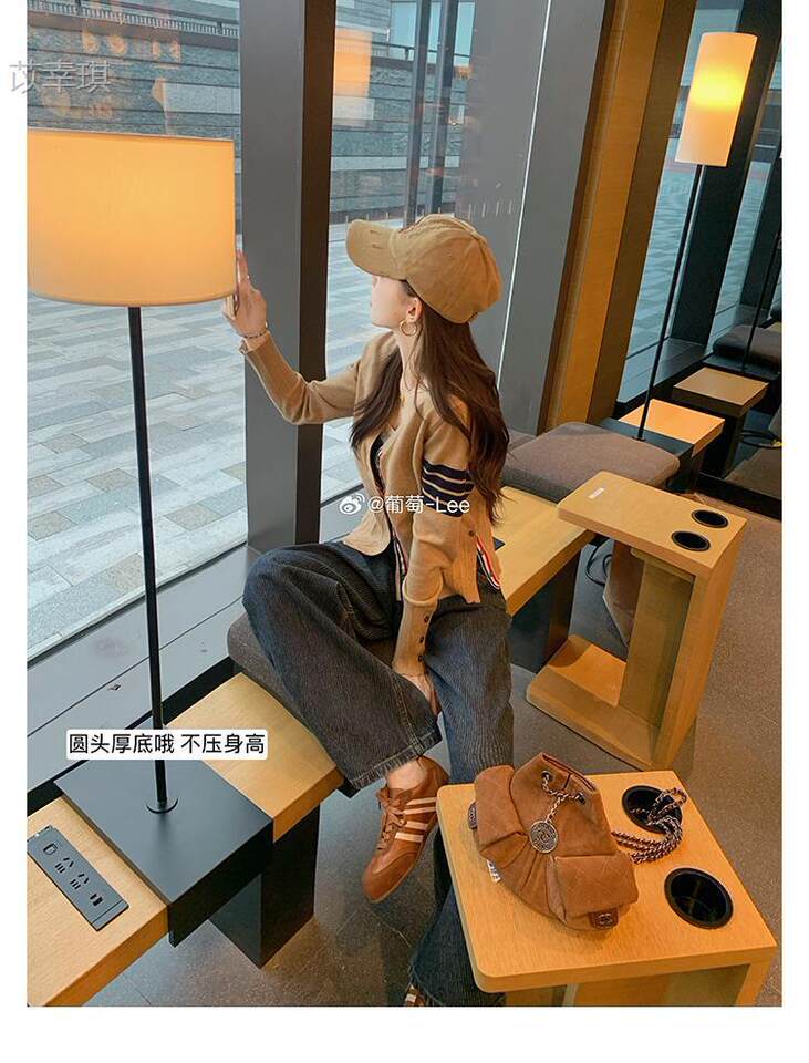 Giày sneaker nữ da thật kiểu Đức cổ điển độn gót 5 cm, lót lông giữ ấm, phối màu phong cách Maillard — Hàng có sẵn màu nâu lót lông, Hàng có sẵn màu nâu, lót lông, Hàng có sẵn màu nâu, lót đơn, Hàng có sẵn, lót đơn màu nâu chi tiết 30