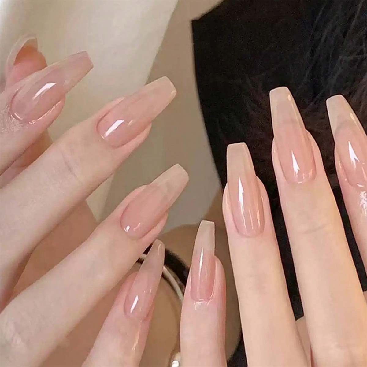 Uña de verano francés de alto nivel de sensación de uso de uñas cortas de uñas de manicure blanqueamiento de uñas manuales al por mayor