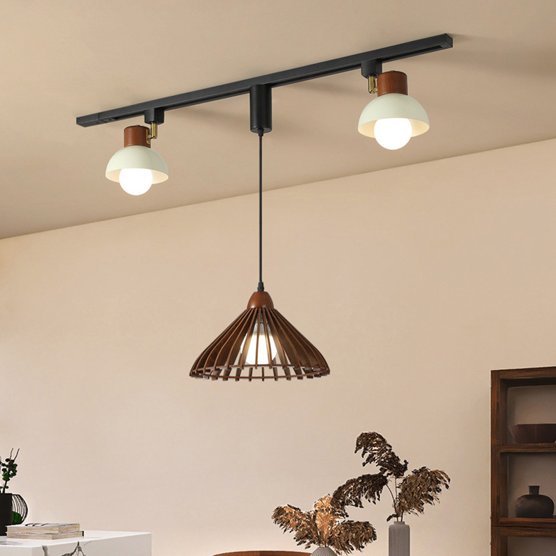 Retro Wabi-Jifeng focos de pista desplazable nuevo estilo estilo antiguo restaurante bar isla tienda de ropa candelabro comercial