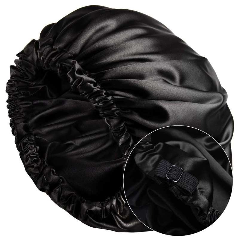 Сонная шляпа Saton двуслойная двусторонняя атласная ночная шапка,oversized регулируемая 33–34 см