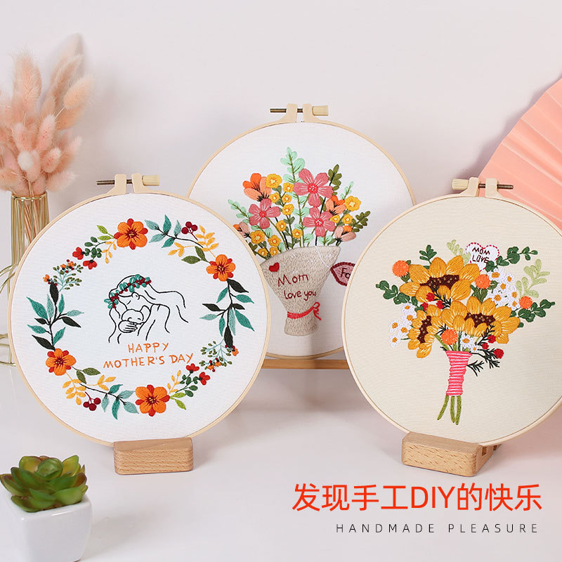 DIY paquete de material Kit de bordado hecho a mano Día de Acción de Gracias Día DE LA Madre ramo serie Europea transfronteriza Inglés original nuevo