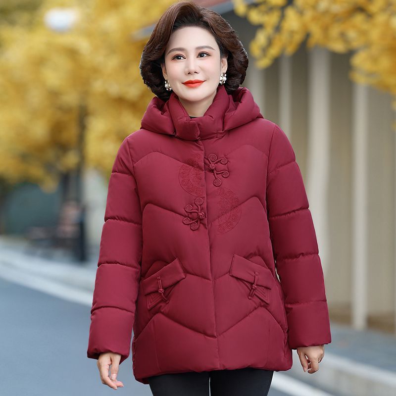 妈妈装加厚棉服中长款棉衣2025年新款大码中老年女装冬季棉袄外套|undefined