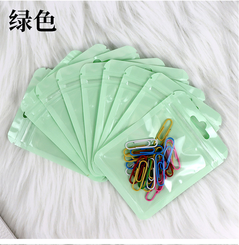 Bolsa ziplock de color bolsa de joyería linda etiqueta de la tarjeta gu bolsa de cremallera desgaste bolsa de herramientas de uñas bolsa de embalaje ins bolsa ziplock