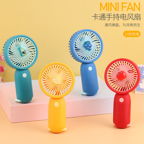New Cartoon Mini Big Head Handheld Fan Portable Student Desktop USB Small Fan Printable Logo Gift