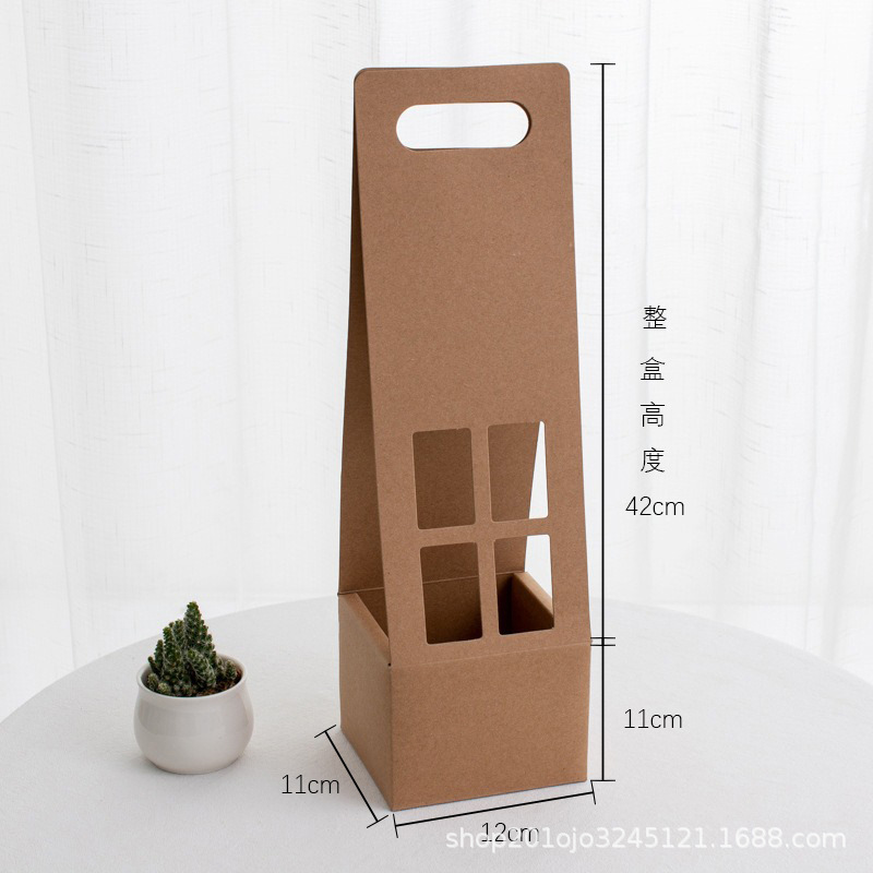 Caja de flores portátil caja de flores caja de arreglo de flores de clavel Rosa ramo caja de embalaje bolso caja de flores al por mayor