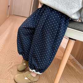 女童秋装蕾丝裤子新款女宝宝超好看休闲裤洋气宽松韩系长裤灯笼裤