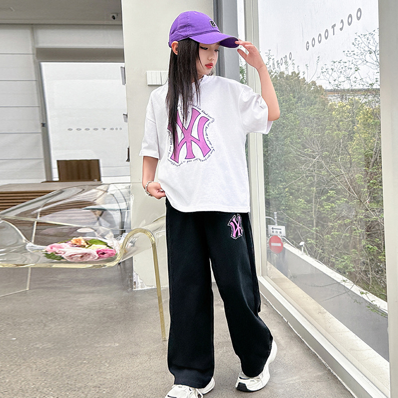 Girls Suits Summer 2025 New Fashionable Junior High School Students Trendy and Cool Wear Sports Clothes for Big Children and Girls