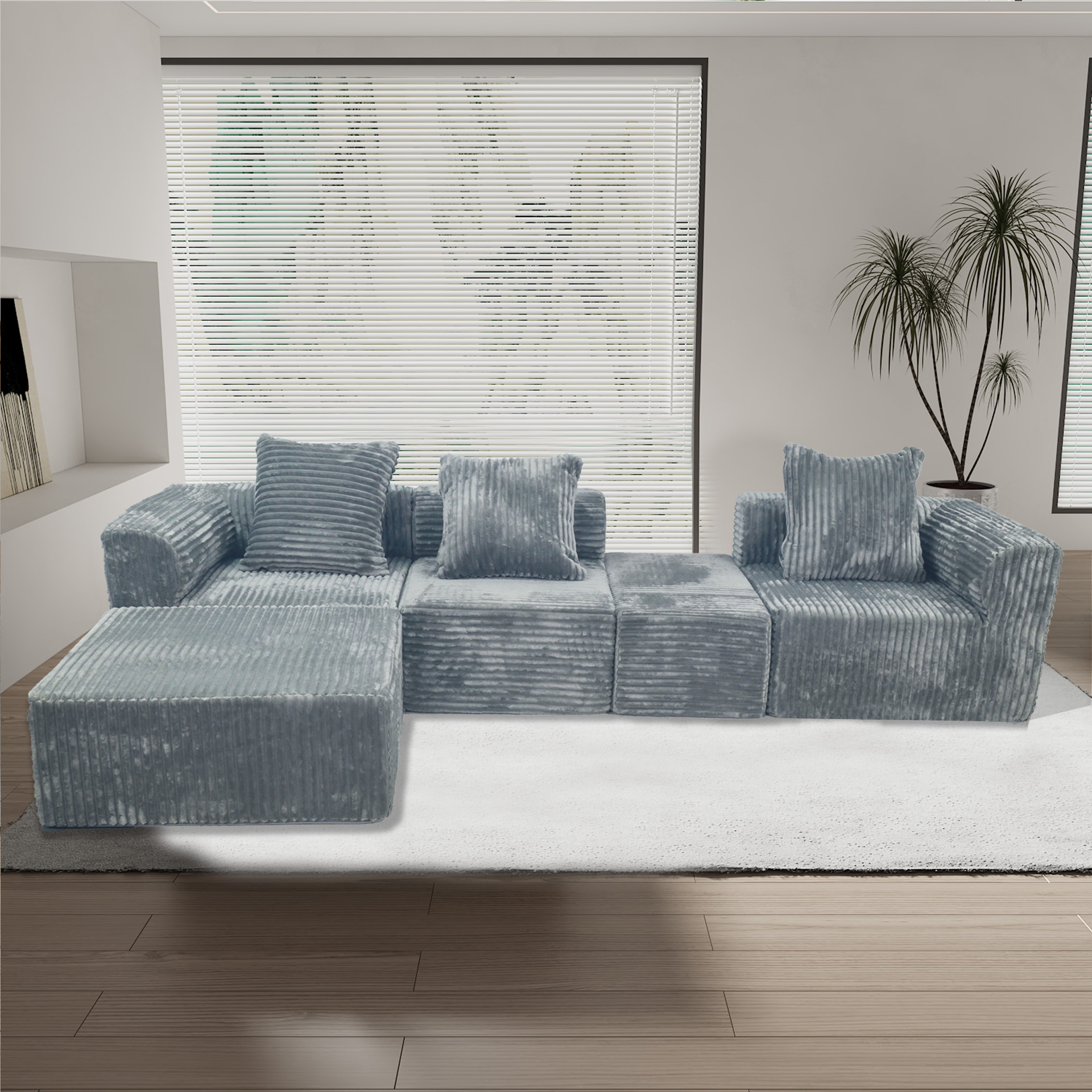Sofá comprimido comercio exterior transfronterizo nuevo esponja vacío embalaje de esquina combinación de sofá muebles de sala de estar sofá perezoso