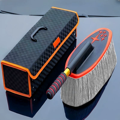 duster cleaning tools, Car cleaning tools - gray-line-hexagonal-star-telescopic-car-brush-advanced-storage-box