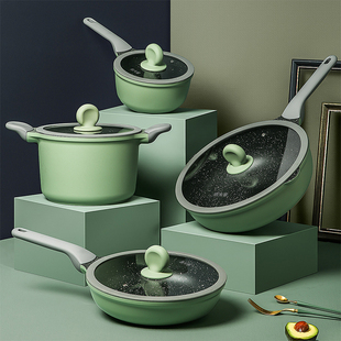 Cooker King Pot suit Household Pot Four-piece Kitchen Full Set Pot Non-stick Pot Combination Gas Induction Cooker Pot
