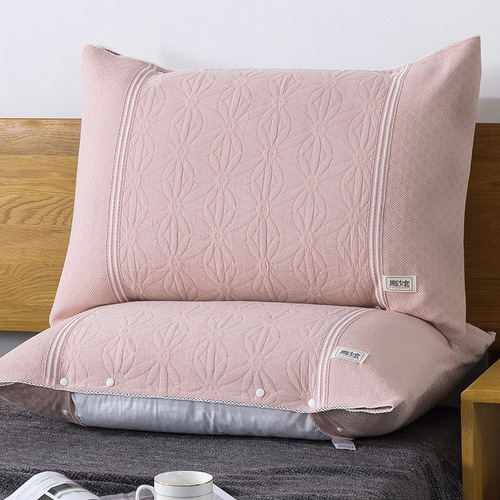 Pure Cotton Slip-Resistant Pillowcases, Non-Slip and Non-Falling, Pack of 2, High-Quality European Style 100% Cotton Home Terry Cover Pillowcases