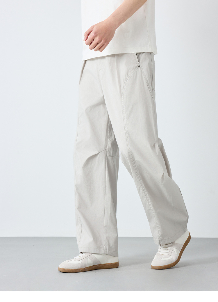 Quần dài nam phong cách Mỹ ống rộng cotton mềm mại — đen chi tiết 17