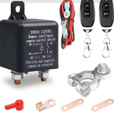 跨境商品12v汽车继电器24v200A远程双无线遥控断电开关电瓶隔离器