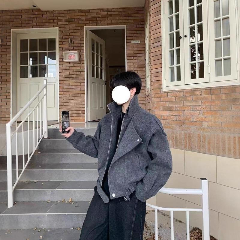 Designed Woolen Jacket Men's Autumn and Winter Cleanfit Korean Style High-End New Handsome Deconstructed Woolen Jacket Designed Woolen Jacket Men's Autumn and Winter Cleanfit Korean Style High-End New Handsome Deconstructed Woolen Jacket
