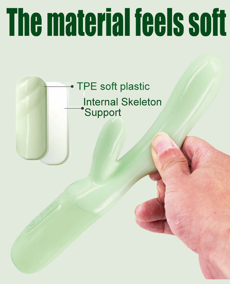 Dual-Motor Vibrating AV Stick, Electric Control, ABS Body, Pink or Green — detail image 5