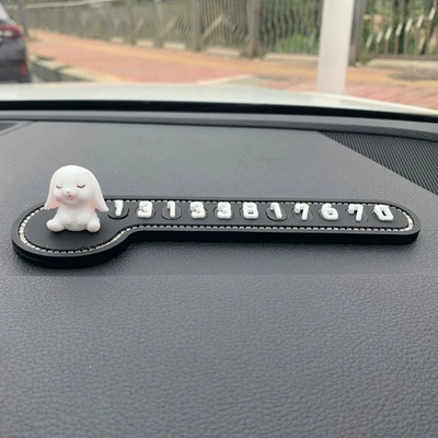 Cute temporary parking sign for Nömrəli dayanma kartı - squinting-bunny-comma-shaped-parking-permit