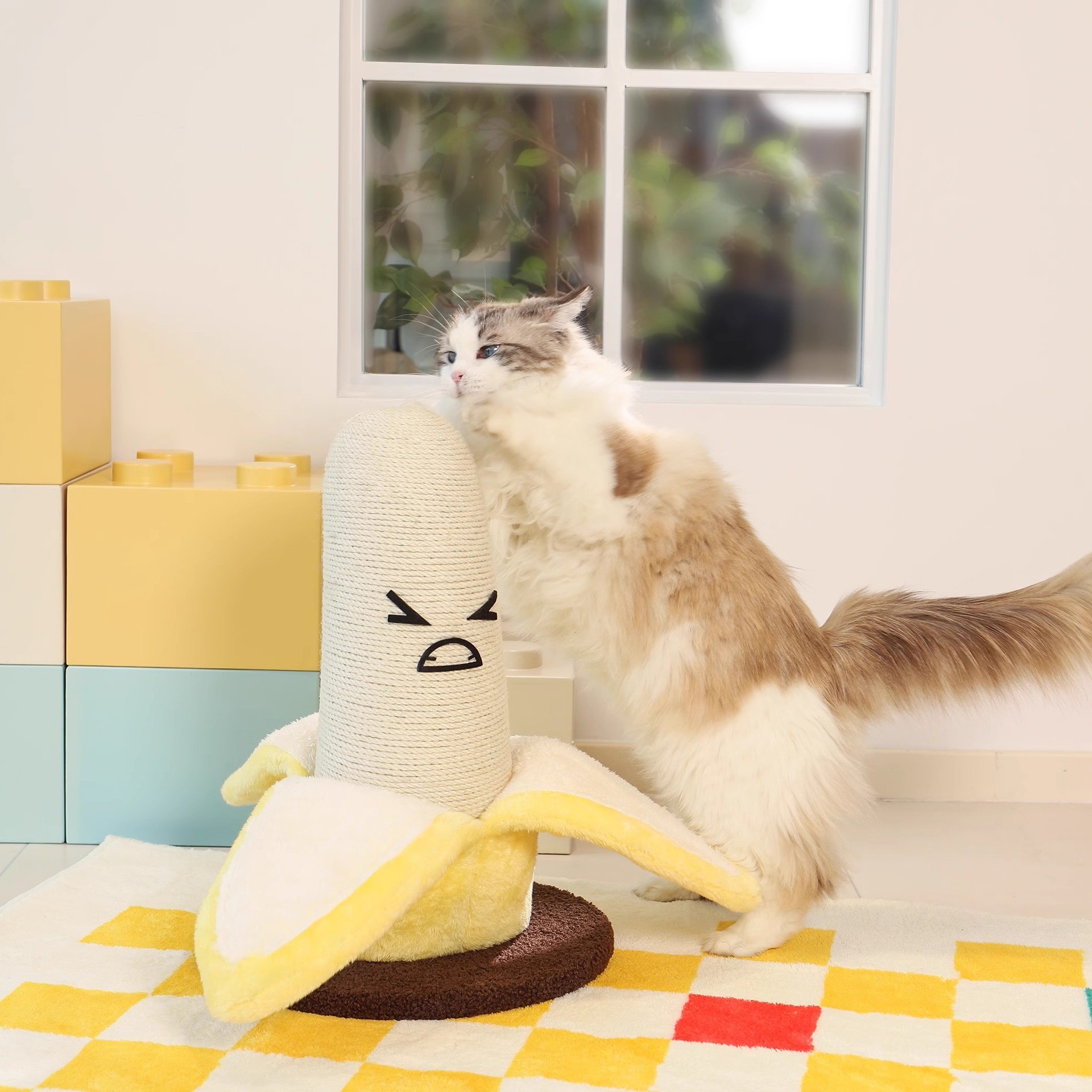 卡通香蕉猫抓板剑麻猫抓柱耐抓耐磨不掉屑自嗨磨爪玩具高颜值百搭